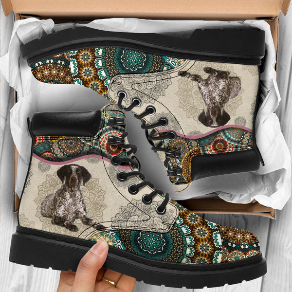 German Shorthaired Pointer - Vintage Mandala Asboot Sky Kd - Love All Season Boots