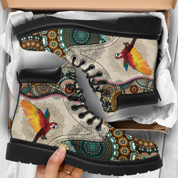 Parrots - Vintage Mandala Asbook Sky - Love All Season Boots