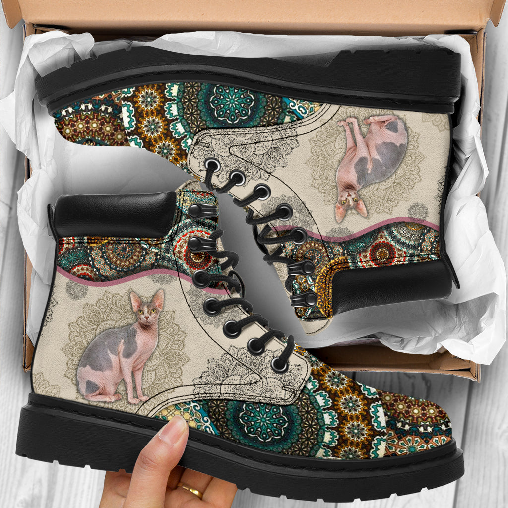 Sphynx Cat - Vintage Mandala Asboot Sky - Love All Season Boots