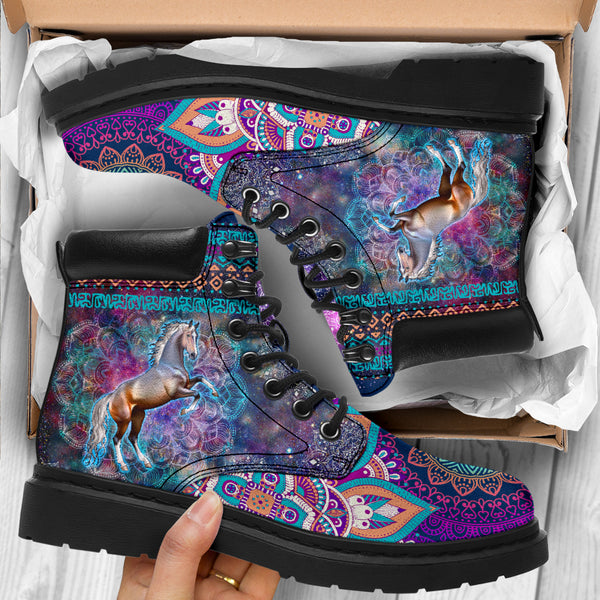 Horse Galaxy Mandala Boot Sky - Love All Season Boots