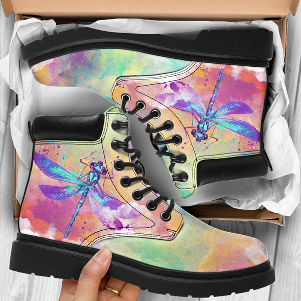 Dragonfly Sky Watercolor Asboots - Love All Season Boots