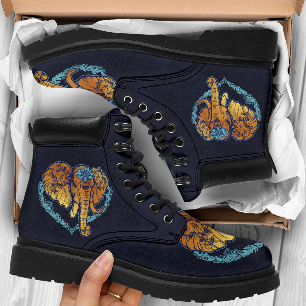 Elephant - Gold Elephant Lotus Heart Asboot - Tl - Love All Season Boots