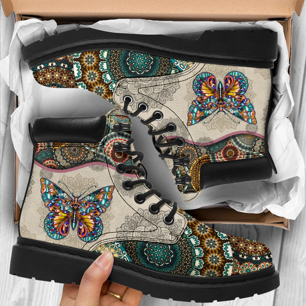 Butterfly - Vintage Mandala Asboot Sky - Love All Season Boots