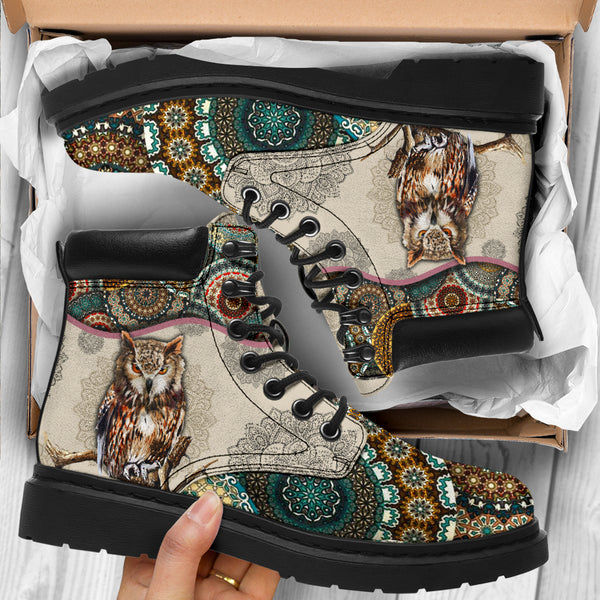 Owl - Vintage Mandala Asboot - Love All Season Boots