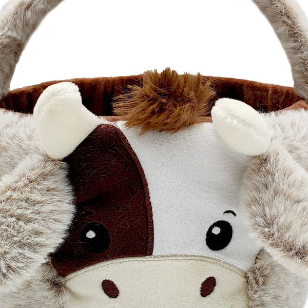 New Plush Toy Cow Basket