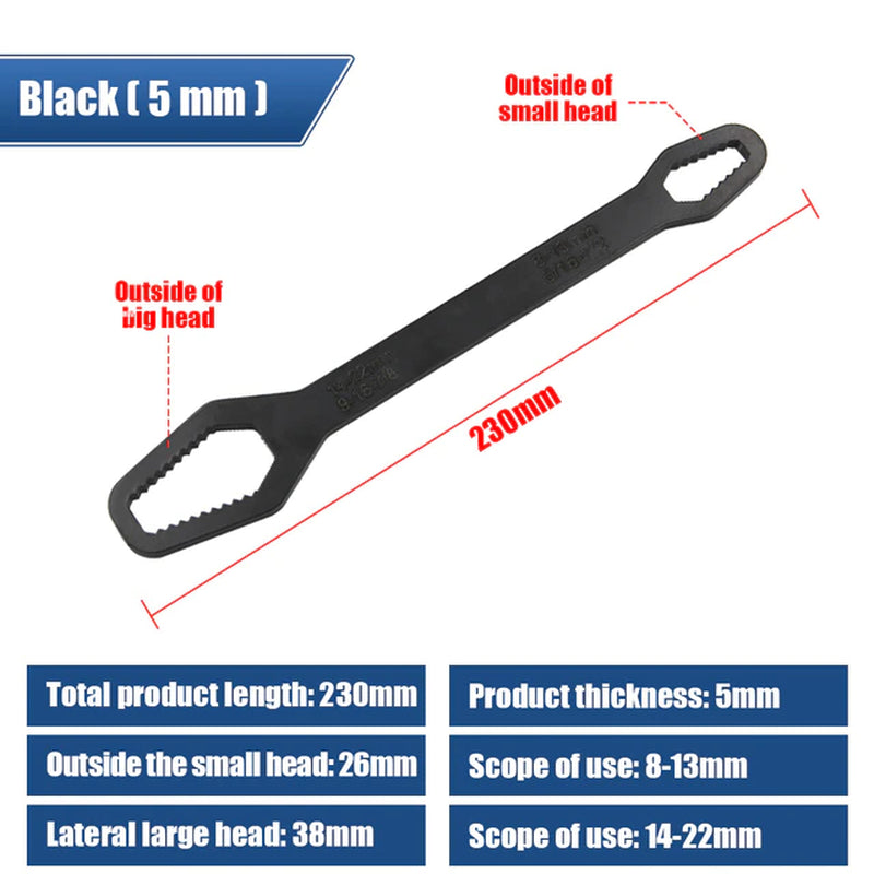 8-22Mm Universal Torx Wrench Board Adjustable Double-Head Torx Spanner Self-Tightening Glasses Wrench Multi-Purpose Hand Tools