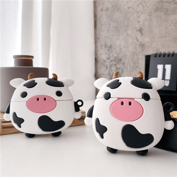 Cartoon Sitting Cow Headphone Cover For Wireless Bluetooth Silicone 1 2 Generation Protective Shell