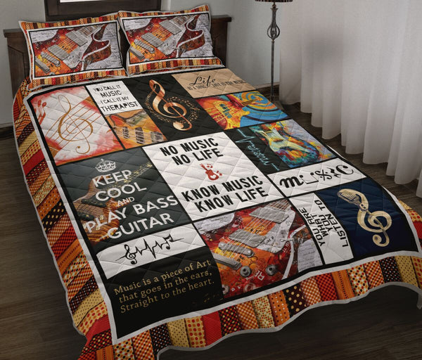 Bass Guitar No Music No Life QBS Quilt Bed Set Bedroom Decoration Twin/Queen/King Size Bedding