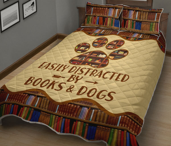 Book Easily Distracted Dog QBS Comfortable Quilt Bedding Set Bedroom Decoration Twin/Queen/King Size Bedding