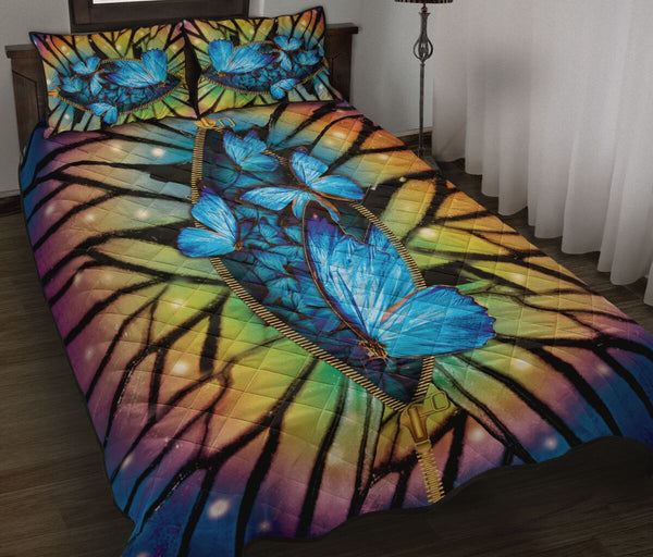 Butterfly Zipper QBS Comfortable Quilt Bedding Set Bedroom Decoration Twin/Queen/King Size Bedding