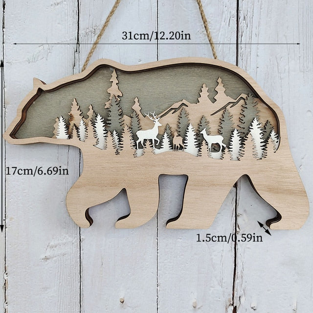 Christmas Wooden Decoration Animal Wolf Statue Miniature Wolf Totem Ornament Office Accessories Forest Ornament Animal Figurines