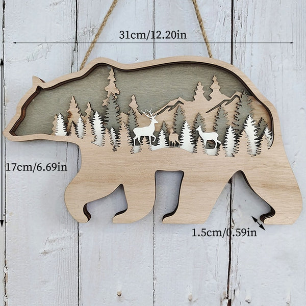 Christmas Wooden Decoration Animal Wolf Statue Miniature Wolf Totem Ornament Office Accessories Forest Ornament Animal Figurines