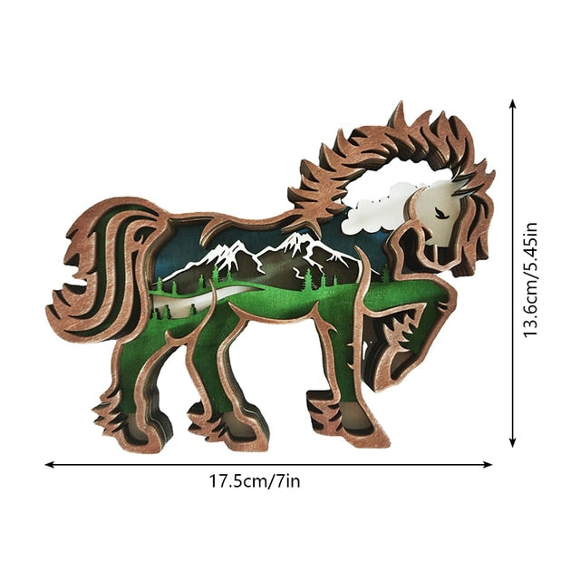 Christmas Wooden Decoration Animal Wolf Statue Miniature Wolf Totem Ornament Office Accessories Forest Ornament Animal Figurines