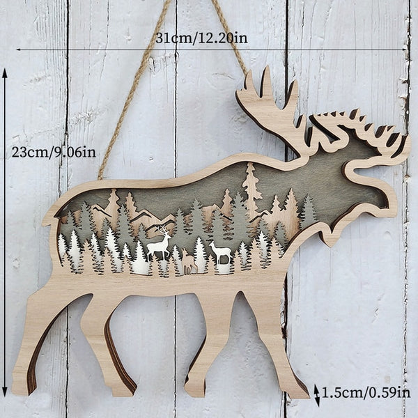 Christmas Wooden Decoration Animal Wolf Statue Miniature Wolf Totem Ornament Office Accessories Forest Ornament Animal Figurines