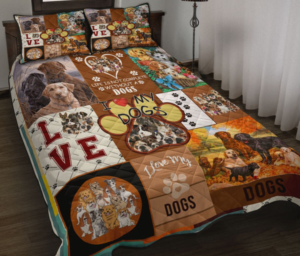 Dogs Life Is Not Complete QBS Quilt Bedding Set Bedroom Decoration Twin/Queen/King Size Bedding