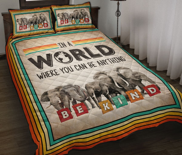 Elephant Anything Be Kind QBS Quilt Bedding Set Bedroom Decoration Twin/Queen/King Size Bedding