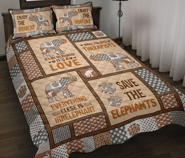 Elephant Beware Of QBS Quilt Bedding Set Bedroom Decoration Twin/Queen/King Size Bedding