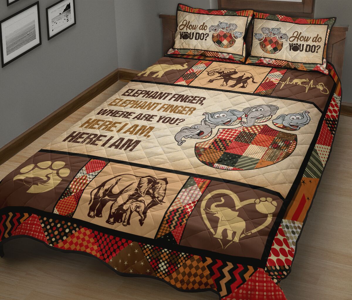 Elephant Finger Family QBS Quilt Bedding Set Bedroom Decoration Twin/Queen/King Size Bedding