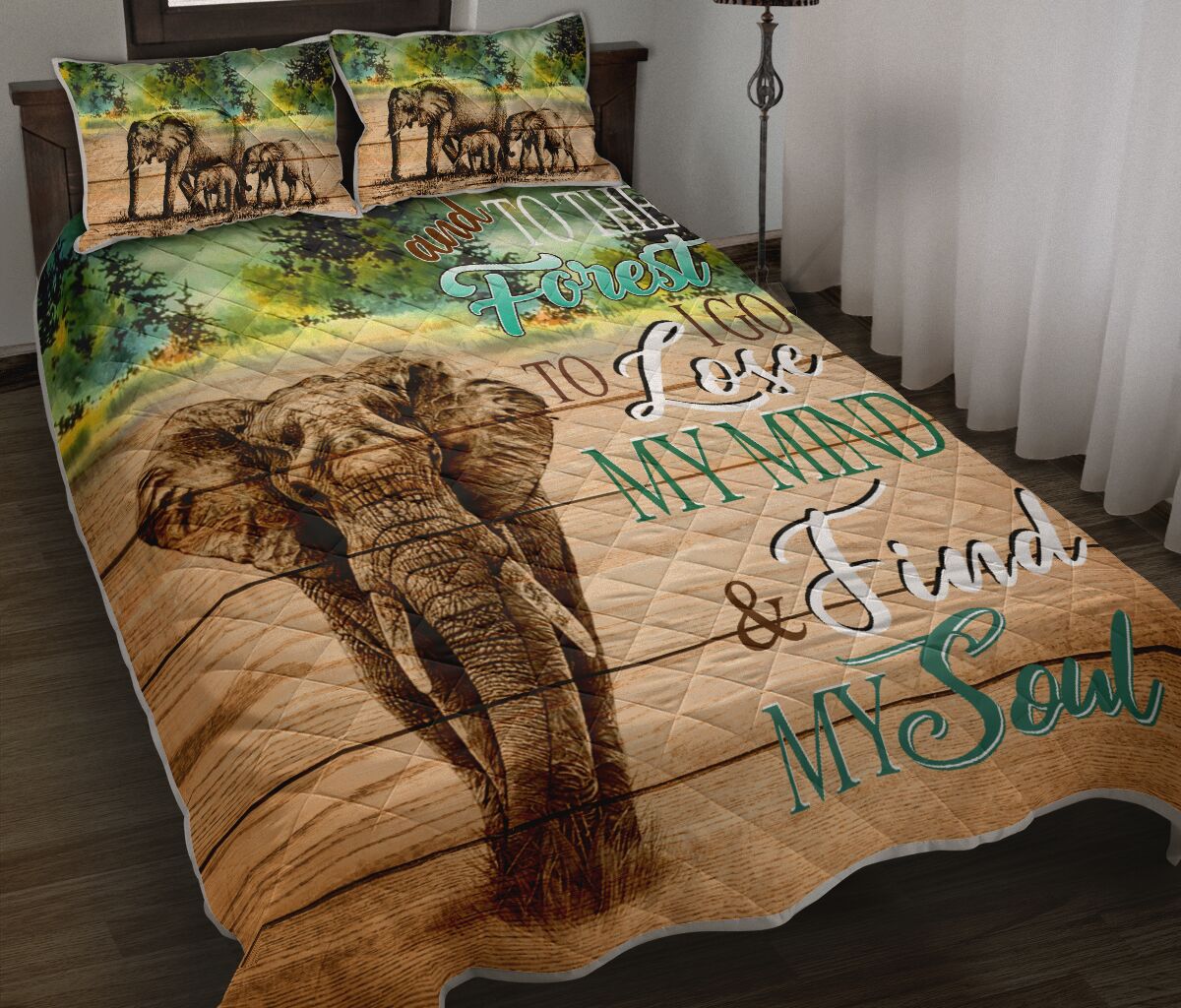 Elephant Forest QBS Quilt Bedding Set Bedroom Decoration Twin/Queen/King Size Bedding