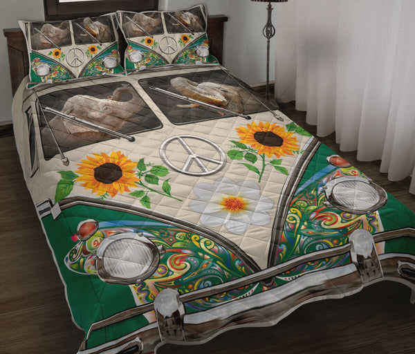 Elephant Hippie Bus QBS Quilt Bedding Set Bedroom Decoration Twin/Queen/King Size Bedding