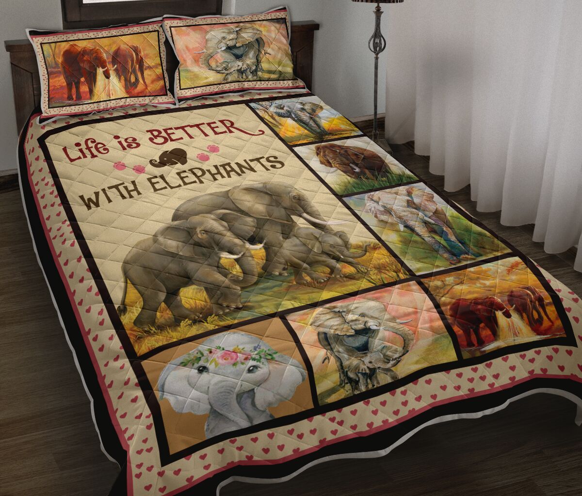 Elephant Life Is Better QBS Quilt Bedding Set Bedroom Decoration Twin/Queen/King Size Bedding