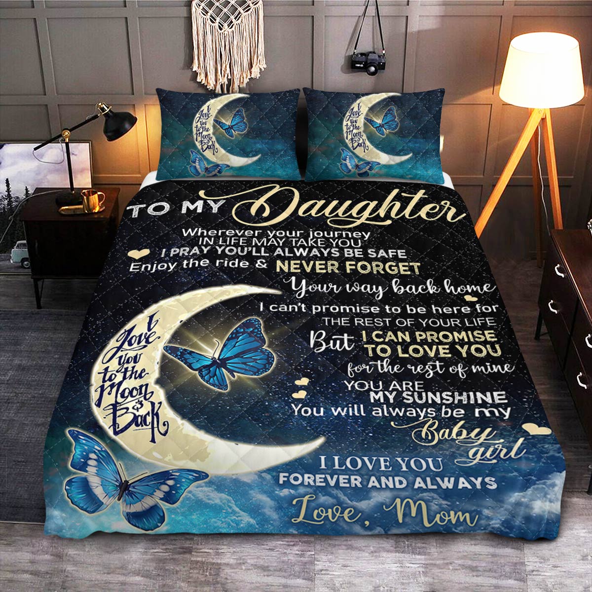 FDT Butterfly Daughter  Quilt Bedding Set