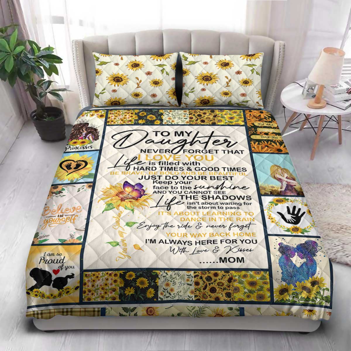 FDT To My Daughter  Quilt Bedding Set