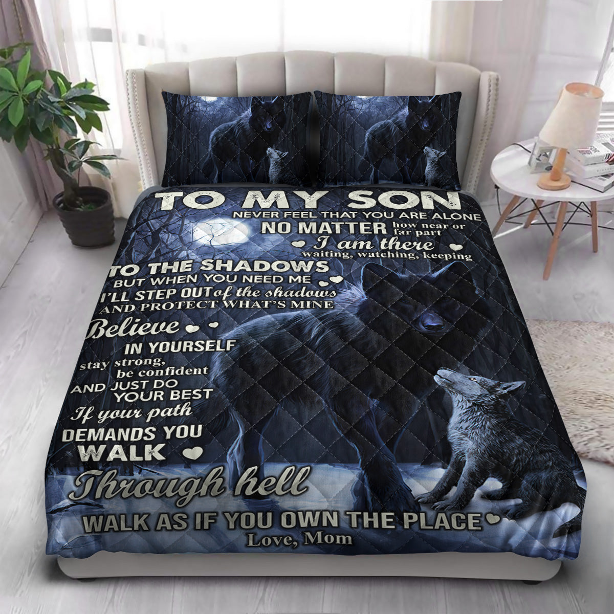 FSN To My Son  Quilt Bedding Set