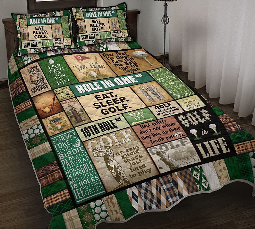 zbigtee Golf Pattern QBS Comfy Funny Bed Quilt Bed Set Bedding Set Sport