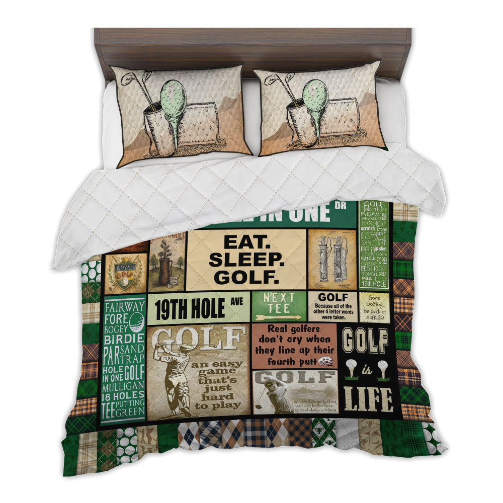 zbigtee Golf Pattern Sport QBS Comfy Funny Bed Quilt Bed Set Bedding Set Sport