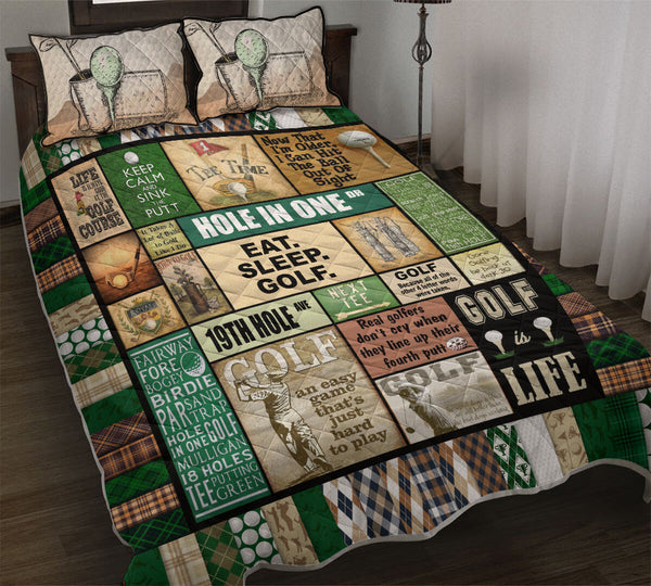 zbigtee Golf Pattern Sport QBS Comfy Funny Bed Quilt Bed Set Bedding Set Sport