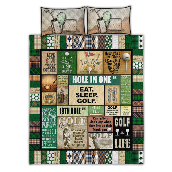 zbigtee Golf Pattern Sport QBS Comfy Funny Bed Quilt Bed Set Bedding Set Sport