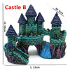 Aquarium Ancient Castle Decoration Resin Artificial Building Rocks Cave for Aquarium Fish Tank Landscaping Ornament Decor