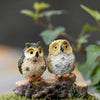 4PCS Owl Figurine Miniature Animal Figure Decoration Fairy Garden Aquarium Fish Tank Animal Statue Resin Craft