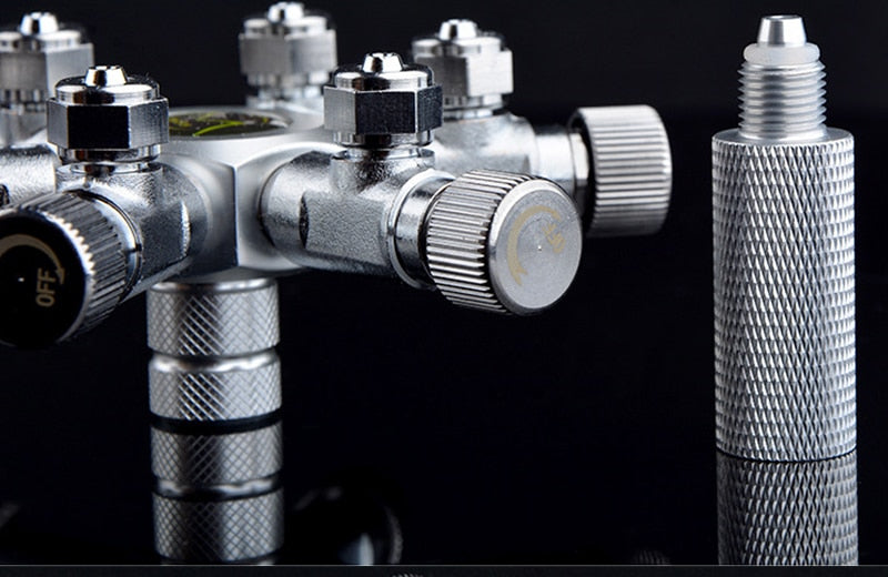 Stainless Steel Multi Way Aquarium CO2 Splitter Distributor Check Valve Solenoid Valve CO2 Regulator Rector Fish Tank Accessory