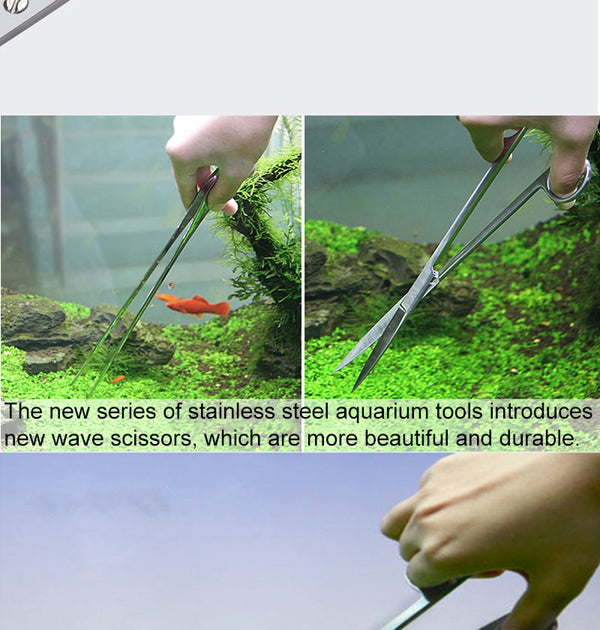 Aquarium Tools Kit Tweezers Scissors Stainless Steel Cleaning Tools Aquatic Plants Fish Tank Aquarium Accessories