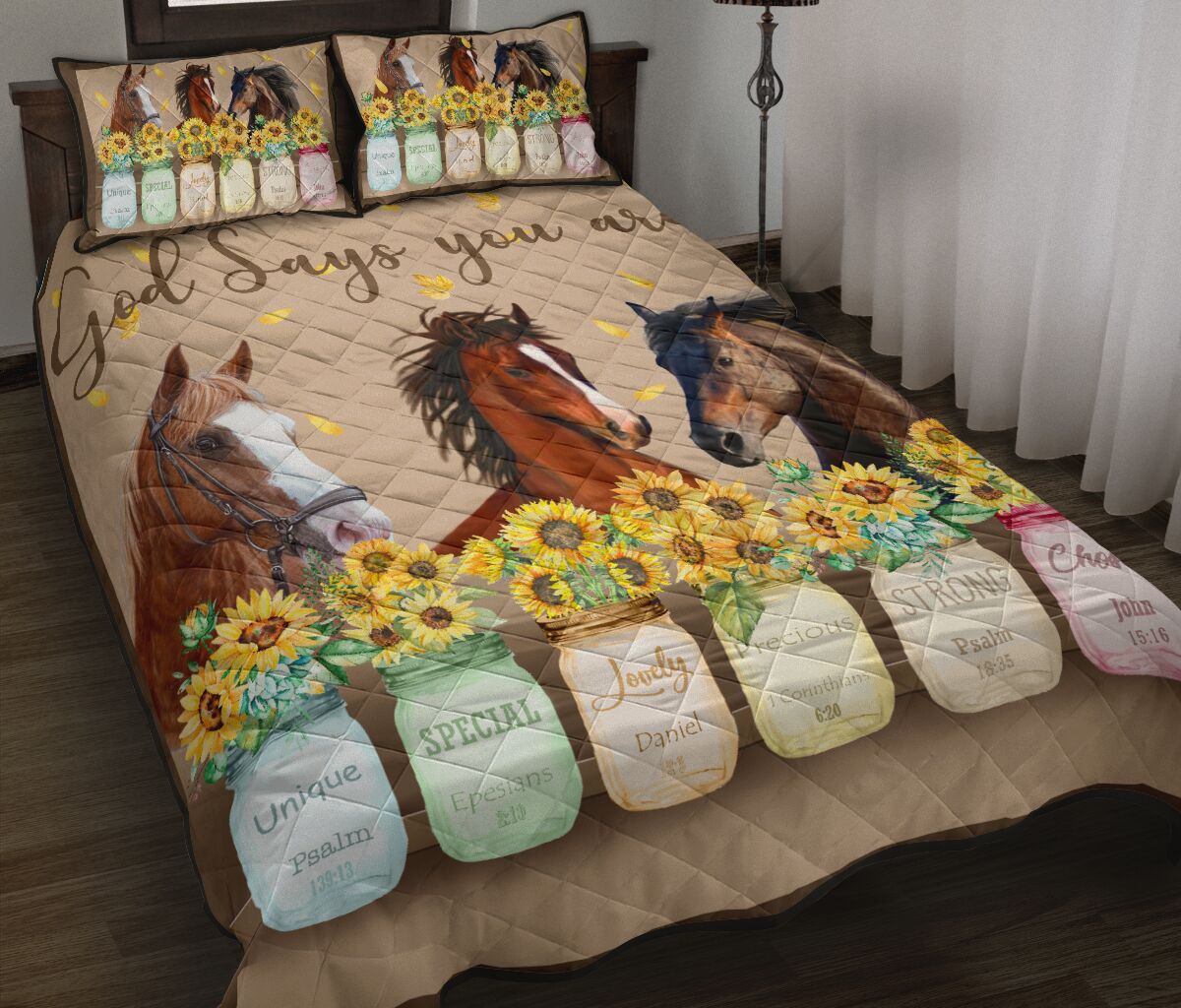 Horse God Says You Are QBS Equestrian And Dressage Quilt Bedding Set Bedroom Decoration Twin/Queen/King Size Bedding