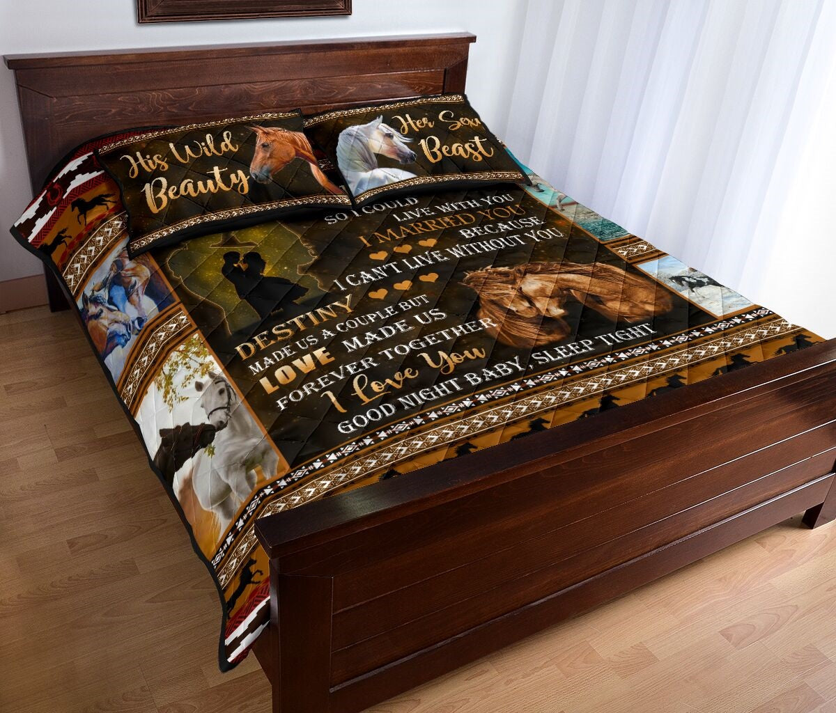 Horse Wild Beauty & Sexy Beast QBS Quilt Bed Set Bedroom Decoration Twin/Queen/King Size Bedding