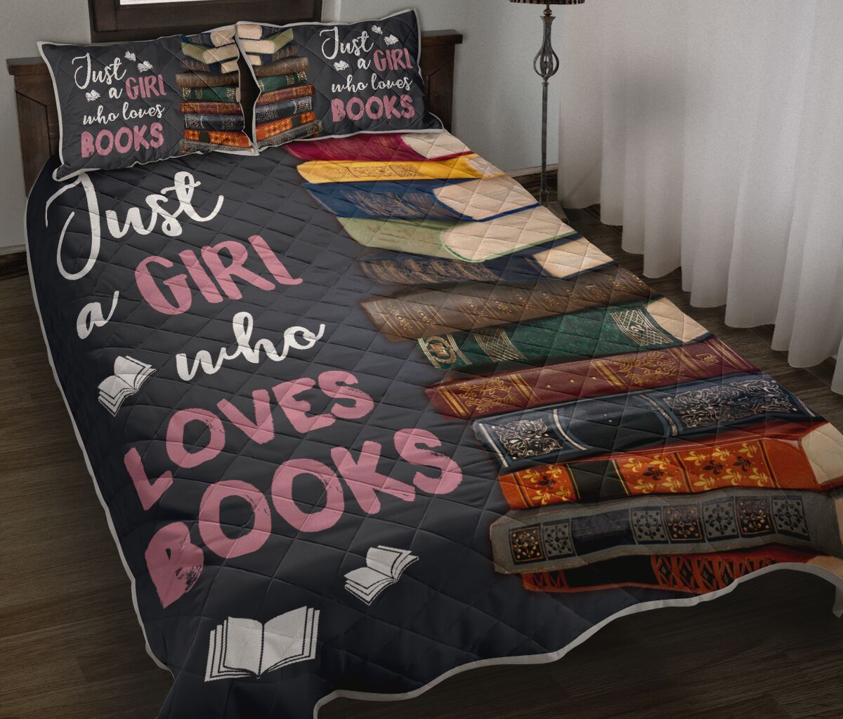 Just A Girl Who Loves Books QBS Comfortable Quilt Bedding Set Bedroom Decoration Twin/Queen/King Size Bedding