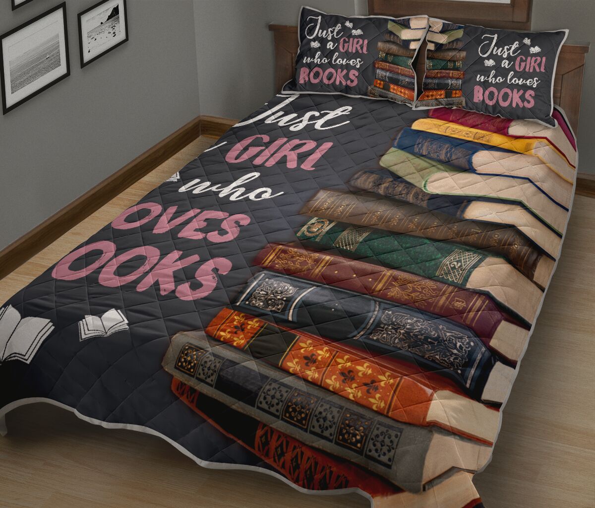 Just A Girl Who Loves Books QBS Comfortable Quilt Bedding Set Bedroom Decoration Twin/Queen/King Size Bedding