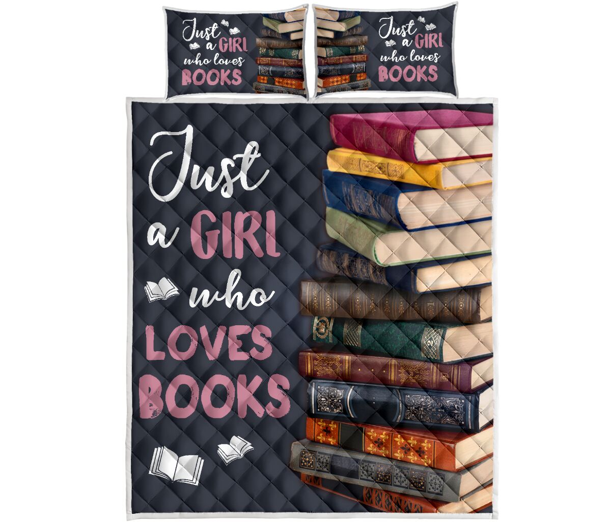 Just A Girl Who Loves Books QBS Comfortable Quilt Bedding Set Bedroom Decoration Twin/Queen/King Size Bedding
