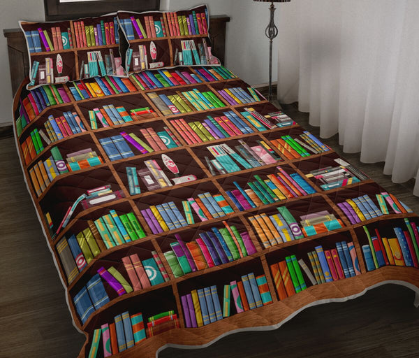 Library Bookshelf QBS Comfortable Quilt Bedding Set Bedroom Decoration Twin/Queen/King Size Bedding