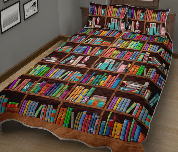 Library Bookshelf QBS Comfortable Quilt Bedding Set Bedroom Decoration Twin/Queen/King Size Bedding