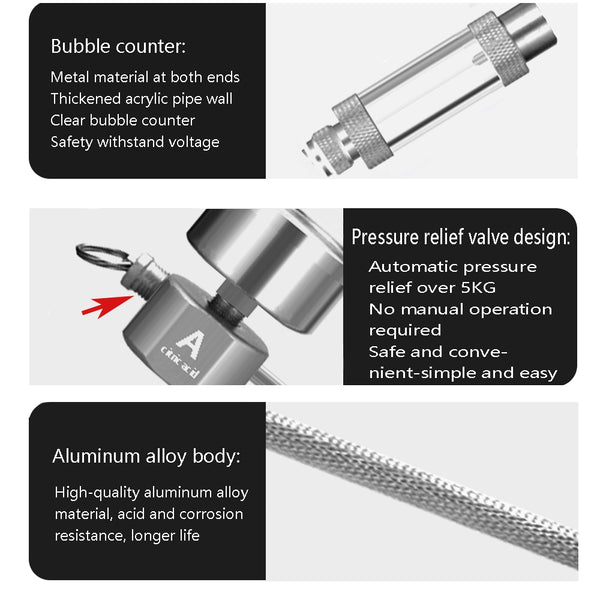 ZRDR Aquarium DIY CO2 generator system kit CO2 generator, bubble counter diffuser with solenoid valve,For / Aquatic plant growth