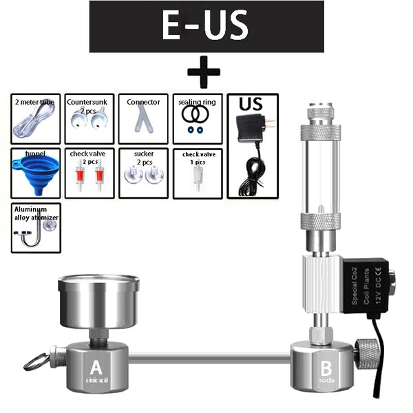 ZRDR Aquarium DIY CO2 generator system kit CO2 generator, bubble counter diffuser with solenoid valve,For / Aquatic plant growth