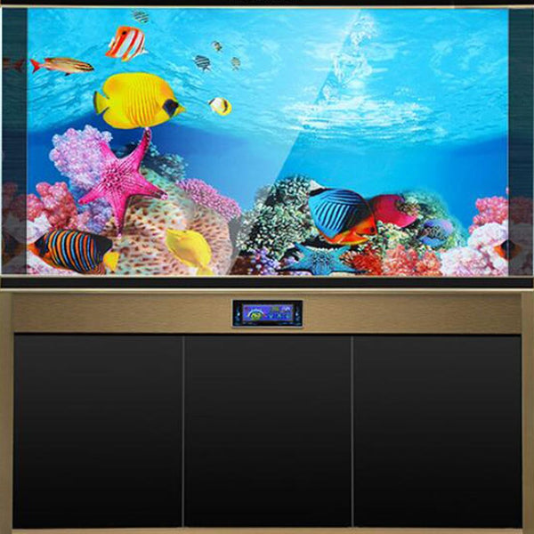 Aquarium Landscape Sticker Poster Fish Tank 3D Background Sticker Double-sided Ocean Sea Plants Aquarium Decor Accessories