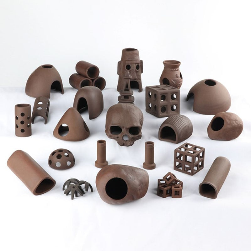 Ceramic Aquarium Decoration Fish Shrimps Shelter House Pottery Scorpion House Canister Simulation Stone Fish Tank Decor Great