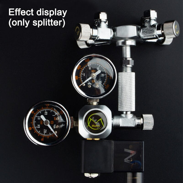 Stainless Steel Multi Way Aquarium CO2 Splitter Distributor Check Valve Solenoid Valve CO2 Regulator Rector Fish Tank Accessory