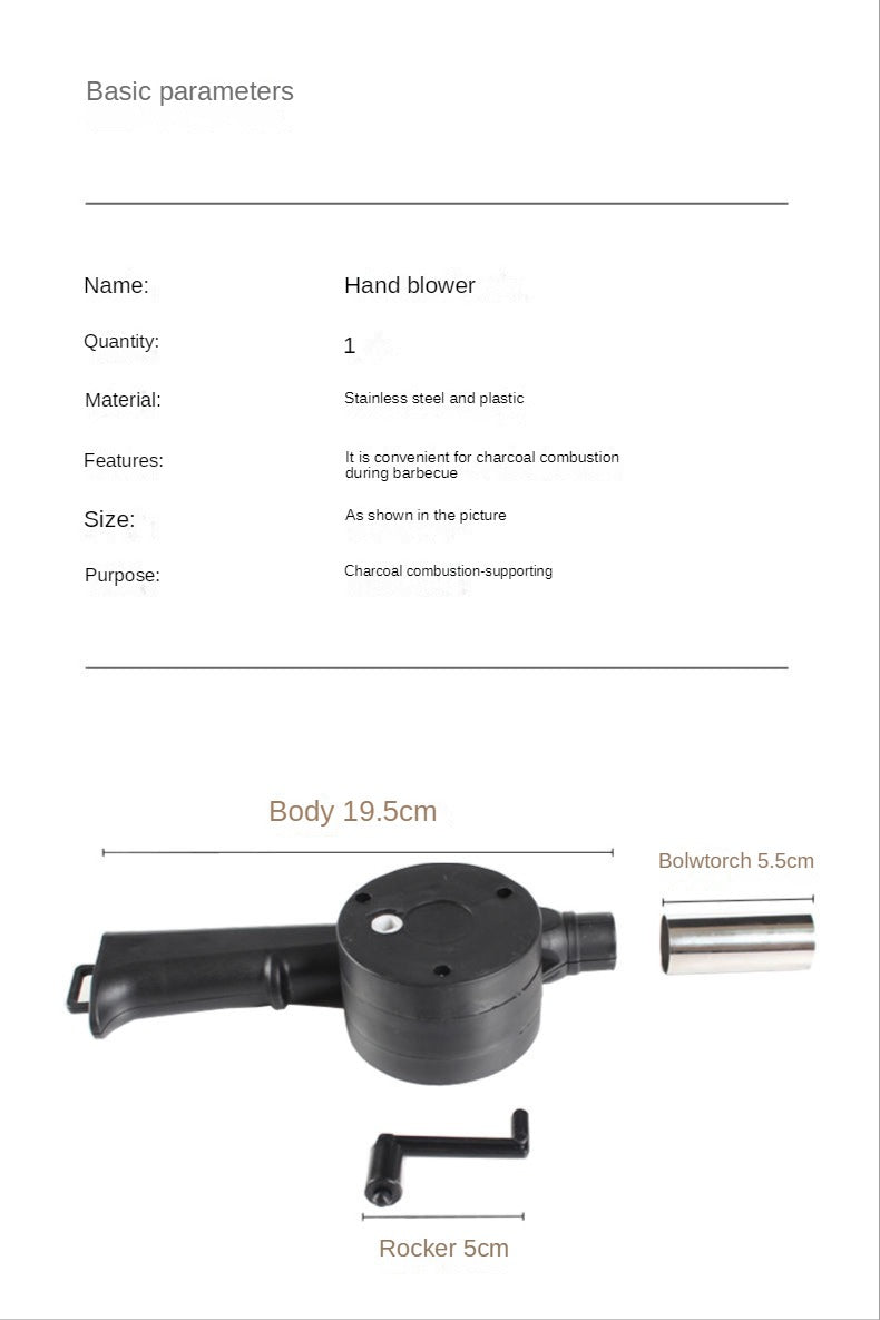 Hand Blower Household Hand Portable Barbecue Blower Small Hair Dryer Outdoor Barbecue Accessories Tools