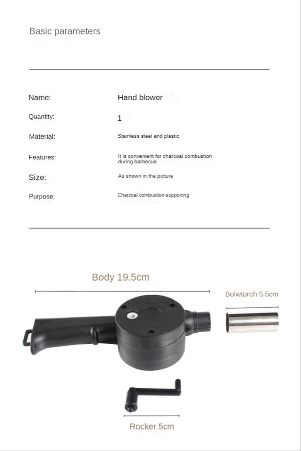 Hand Blower Household Hand Portable Barbecue Blower Small Hair Dryer Outdoor Barbecue Accessories Tools